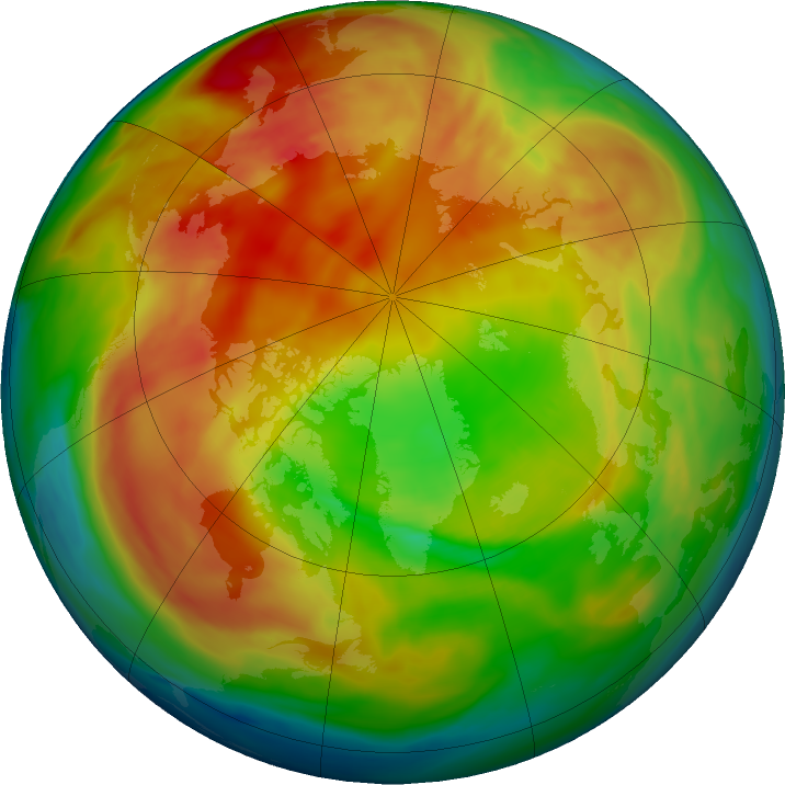Arctic ozone map for 09 February 2021